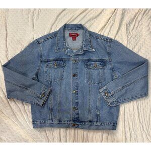 Chaps Ralph Lauren Denim Jean Jacket Classic Fit Button Front Mens Size Medium